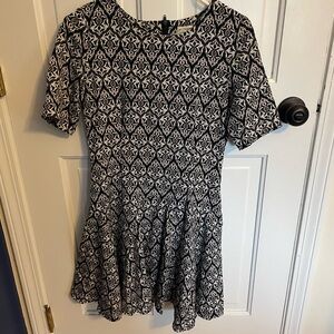 Black and White Patterned Dress